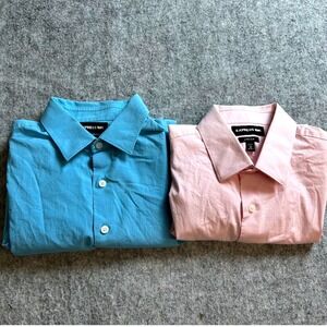 Lot‎ of 2 Express IMX Dress Shirts Mens M Pink & Light Blue Extra Slim Fit